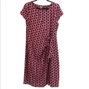 NWT* Talbots pink and navy tie waist dress Sz Large